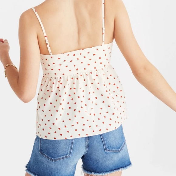 Madewell tie-front keyhole cami top - Picture 3 of 6